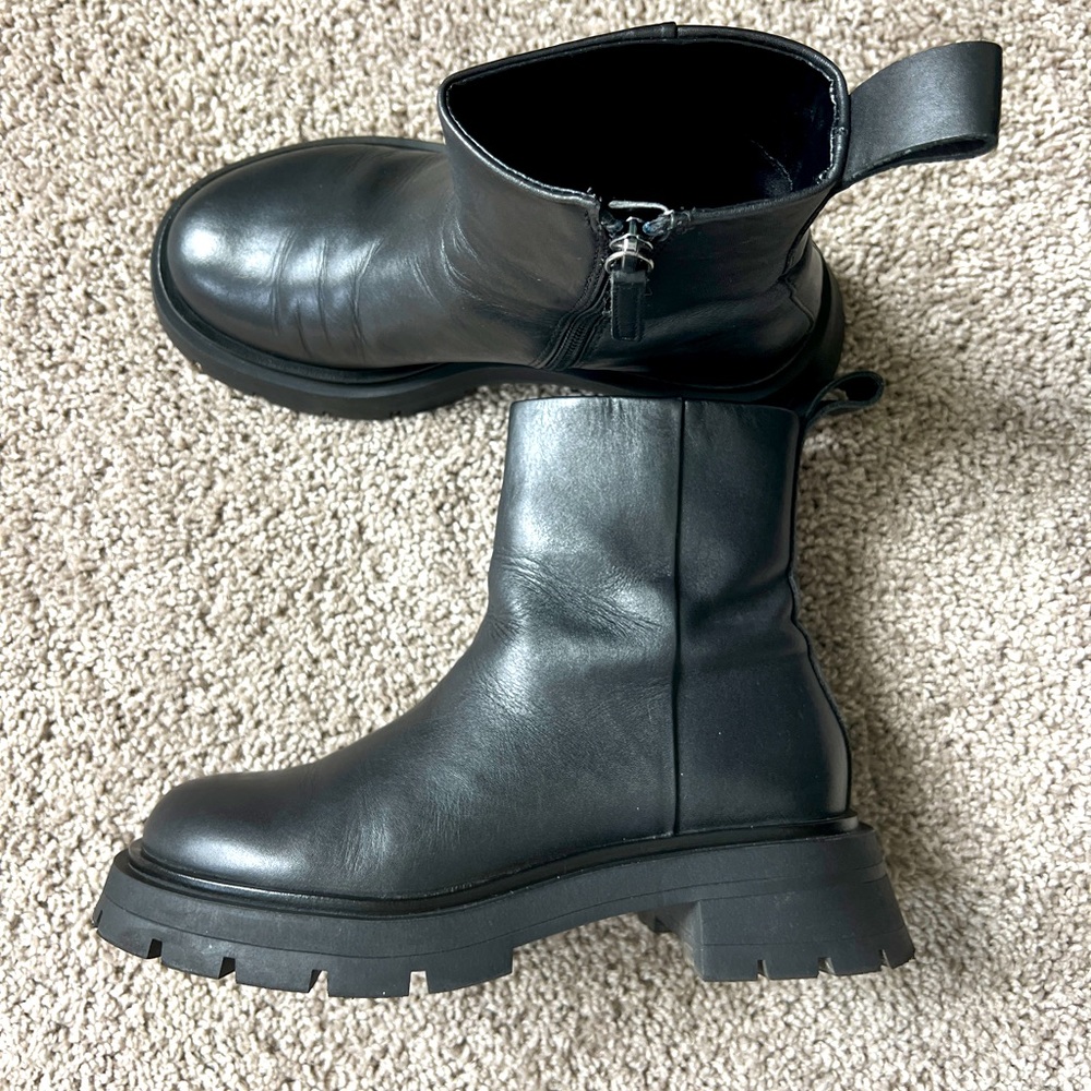 Zara boots real leather black, size 35 or (5,5)